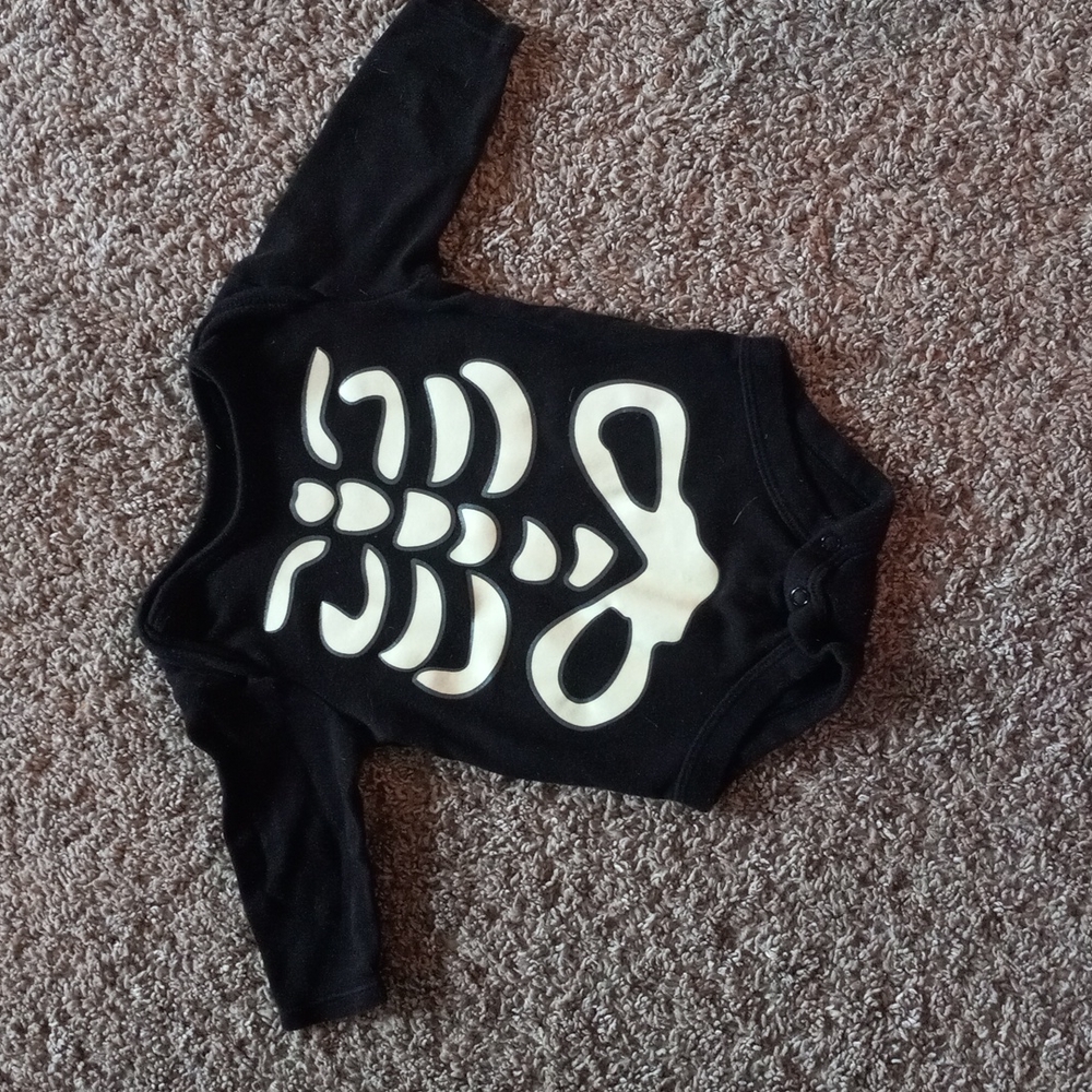 Halloween skeleton baby boy onesie